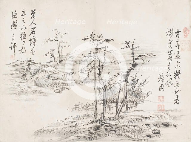 Landscape (image 1 of 6), turn of the 19/ century. Creator: Kim Hong-do.