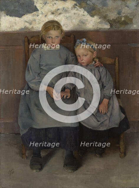 Les Boëchelles. Two Walloon Peasant Children, 1888. Creator: Leon Frederic.