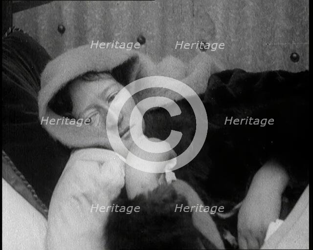 Annie MacSwiney on a Sick Bed During Her Hunger Strike at Mountjoy Prison, 1922. Creator: British Pathe Ltd.