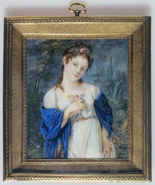 Portrait of a young woman in flowers, c1800. Creator: Schrader.