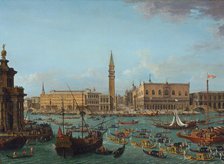 Procession of Gondolas in the Bacino di San Marco, Venice, 1742 or after. Creator: Antonio Joli.