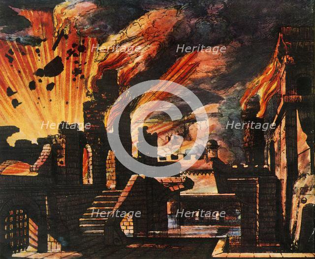 Last scene of West's "Lodoiska, or the Captive Princess" 1824, (1948).  Creator: M.W. Stone.