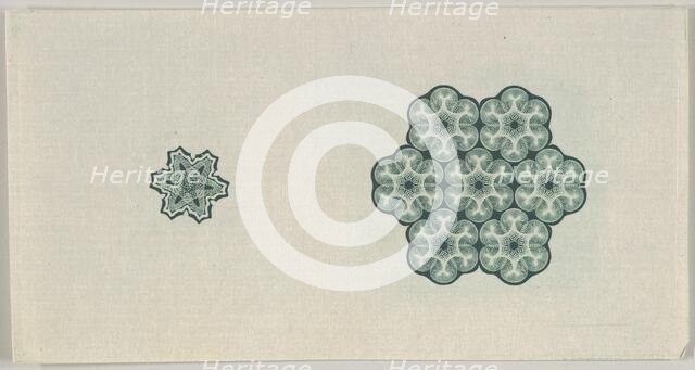 Banknote motif: two six-lobed lathe work ornaments, ca. 1824-42. Creator: Durand, Perkins & Co.