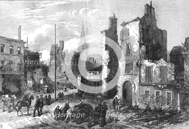 The ruin around Paris: the town of St. Cloud destroyed by fire, 1871. Creator: RCH.