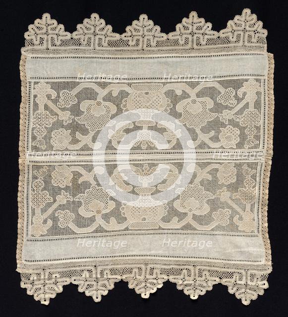 Joined Towel Ends with Floral Motifs, 19th century. Creator: Unknown.