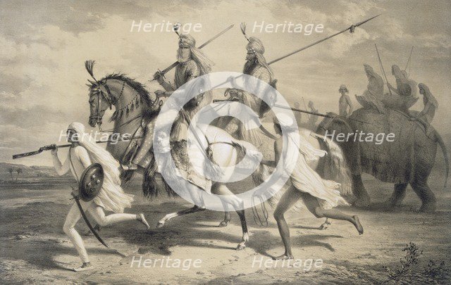 Sikh Chieftans going Hunting, 1858. Creator: A. Soltykoff (1806?1859).