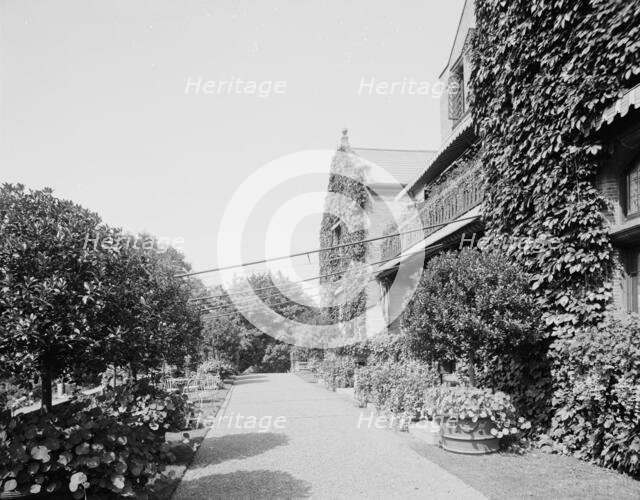 On the front terrace, country home of W.E.S. Griswold, Lenox, Mass., c.between 1910 and 1920. Creator: Unknown.