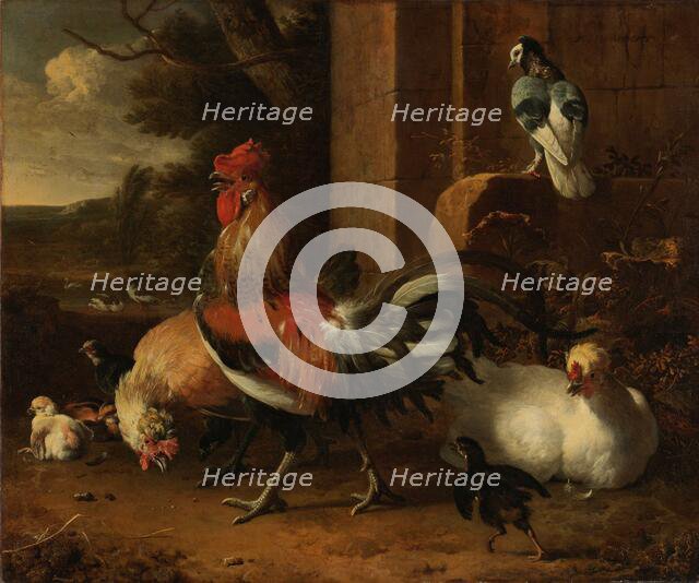 A Poultry Yard, c.1660-c.1665. Creator: Melchior d'Hondecoeter.