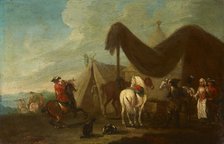 Trumpeter in Front of the Tent, 17th century. Creator: Unknown.