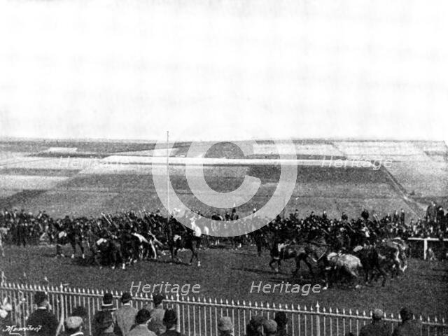 The Volunteer Manoeuvres at Brighton: March Past - Mounted Rifles, 1895. Creator: Symmons & Thiele.