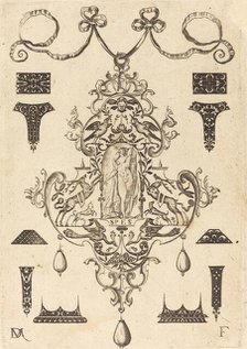 Large Pendant, Hope Standing at Centre, 1593. Creator: Daniel Mignot.