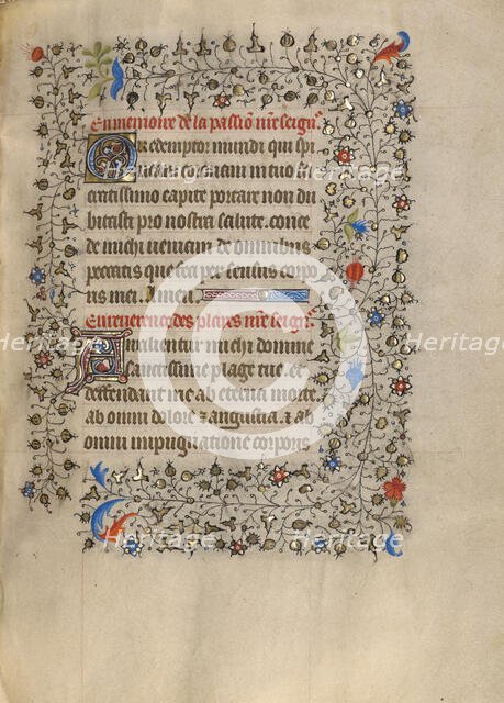 Decorated Text Page; Book of Hours, about 1420. Creator: Unknown.
