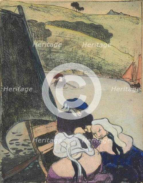 Bretons dans une barque (Bretons in a Ferryboat), 1889. Creator: Emile Bernard.
