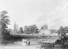 Merton College, Oxford University, Oxfordshire, from the River Cherwell, c1860-c1922. Artist: Unknown