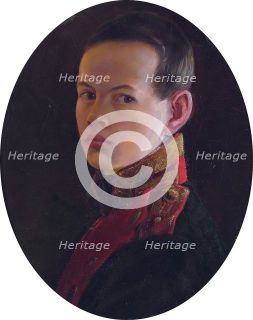 Portrait of the Crown prince Alexander Nikolayevich (1818-1881). Artist: Dawe, George (1781-1829)