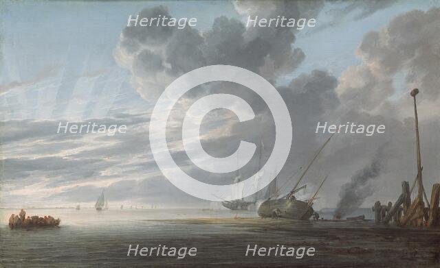 Estuary at Day's End, c. 1640/1645. Creator: Simon de Vlieger.