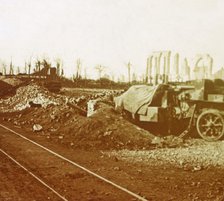 Railway lines at the village of Noordschote, Flanders, Belgium, c1914-c1918. Artist: Unknown.