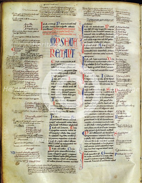 Justinian Codex, copy in parchment of the 13th century, it contains the first nine books of the c…