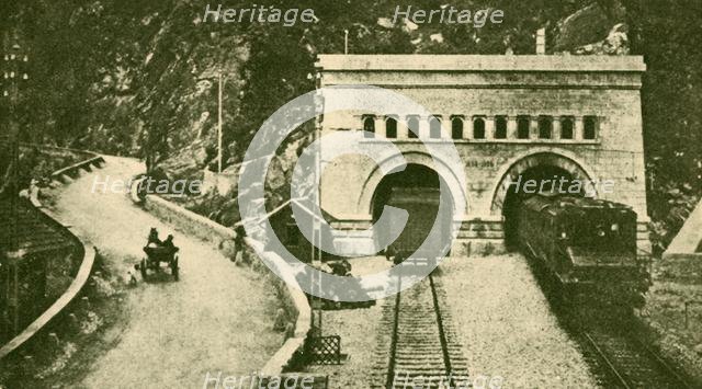 'Entrance of the Simplon Tunnel (12 1/2 Miles Long) Connecting Switzerland and Italy', c1930. Creator: Unknown.