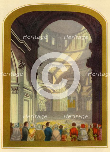 'A Service in St. Paul's Cathedral', c1850, (1947).  Creator: Bradshaw & Blacklock.