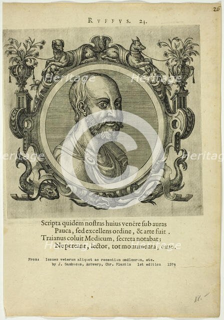 Portrait of Ruffus, published 1574. Creators: Unknown, Johannes Sambucus.