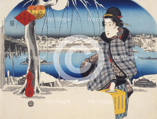 Moon after Snow at Ryogoku, mid-1840s. Creator: Ando Hiroshige.