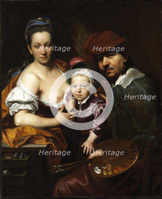 Self-Portrait of the Artist with His Wife and Son, c1719. Creator: Kupecky (Kupetzky), Jan (Johann) (1667-1740).