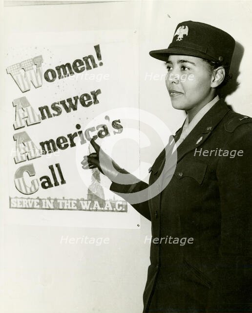 African American Charity Adams, First Officer in the Women's Army Auxiliary Corps...,  1943-02. Creator: Unknown.