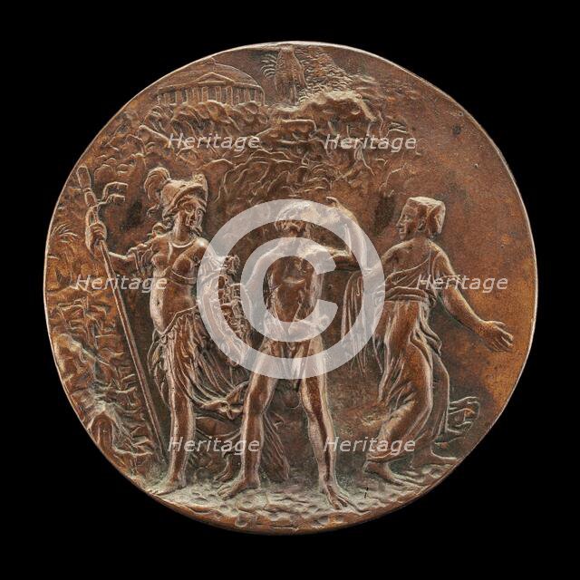Minerva, Hercules, and Vice [reverse], c. 1571. Creator: Antonio Abondio.