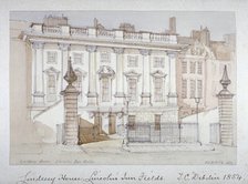 View of Lindsey House, Lincoln's Inn Fields, Holborn, London, 1854. Artist: Thomas Colman Dibdin
