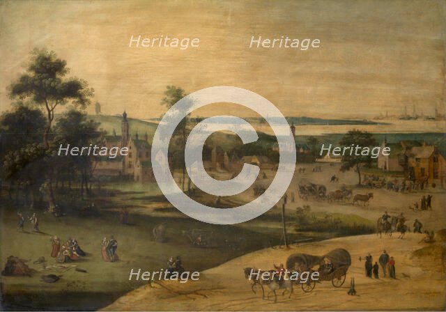 Village at the Scheldt, 1587. Creator: Jacob Grimer.