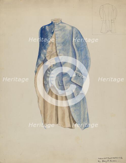 Man's Coat & Waistcoat, c. 1937. Creator: Mary E Humes.