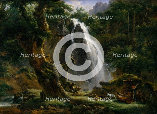 Waterfall at Mont-Dore, 1818. Creator: Achille Etna Michallon.