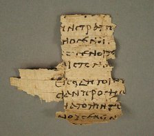 Papyrus Fragment, Coptic, 4th-7th century. Creator: Unknown.