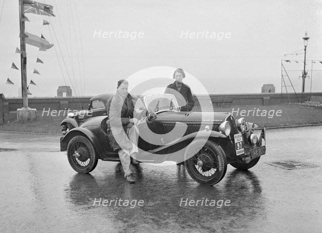 Fiat Balilla 508S of SGE Tett of the Black Diamond III team at the Blackpool Rally, 1936. Artist: Bill Brunell.