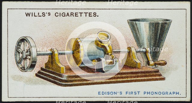 Thomas Alva Edison's first Phonograph, 1878 (1915). Artist: Unknown