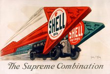 Shell oil & Shell petrol , 1925. Creator: D'Ylen, Jean (1886-1938).