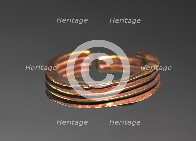 Penannular Ribbed Earring, 1540-1440 BC. Creator: Unknown.