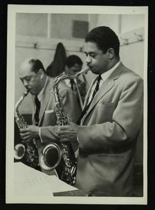 Marshall Royal and Frank Wess, saxophonists with the Count Basie Orchestra, c1950s. Artist: Denis Williams