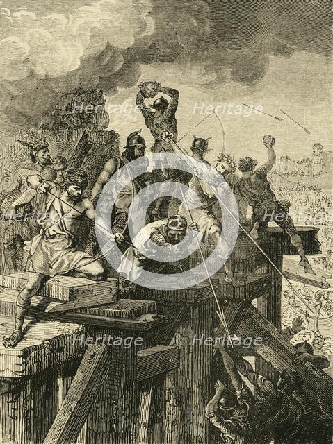 'Incident in the Siege of Paris: Defending the Bridge and Tower', (845) , 1890. Creator: Unknown.