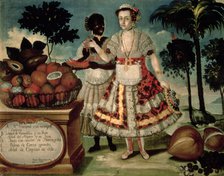 Lady with his black slave, 1783. Oil by Vicente Alban in the Museum of America in Madrid.