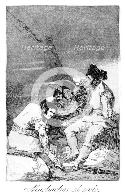 'Lads making ready', 1799. Artist: Francisco Goya