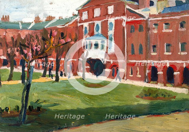 Royal Naval Hospital, Haslar: the façade, c1918. Creator: Jan Gordon.