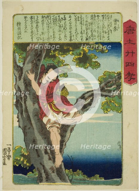 Zeng Shen (So Shin), from the series "Twenty-four Paragons of Filial Piety in China...", c. 1848/50. Creator: Utagawa Kuniyoshi.