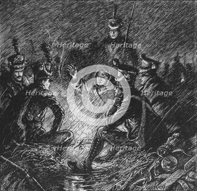 'Both French and Allies Bivouacked in Mud and Water', 1902. Artist: Paul Hardy.