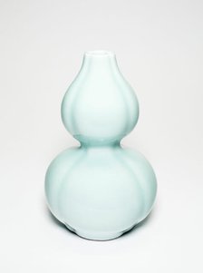 Lobed Gourd-Shaped Vase, Qing dynasty, Qianlong reign mark (1736-1795), c. 19th/20th century. Creator: Unknown.