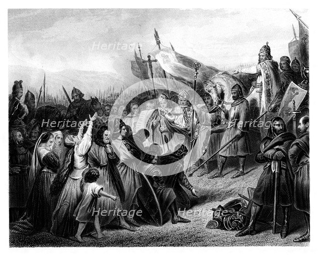 The Submission of Witikind, 785 AD, (1875).Artist: Hullard