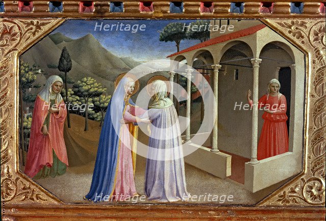 The Visitation', one of the five small tables that make up the Annunciation Altarpiece, c. 1440.