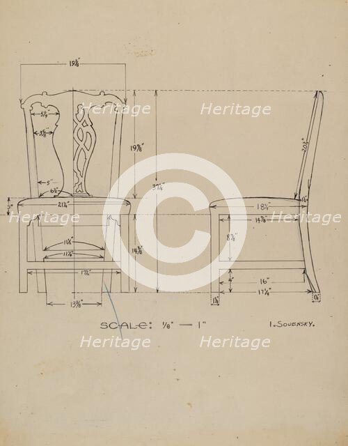 Side Chair, c. 1936. Creator: Isidore Sovensky.