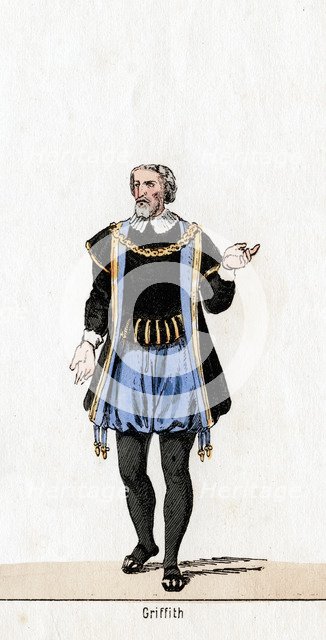 Griffith, costume design for Shakespeare's play, Henry VIII, 19th century. Artist: Unknown